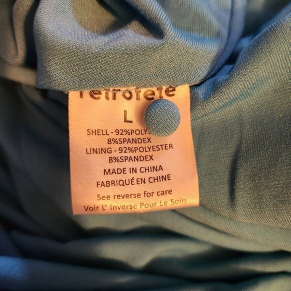 Retrofete Raven Dress in Peacock Blue Size Large Halter Open Back NWT - Picture 13 of 14